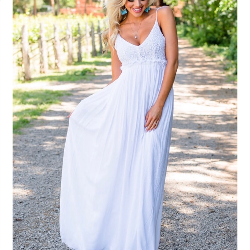 Sage open back lace maxi